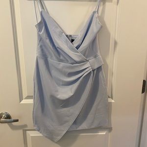 Baby blue mini dress with hip gathering